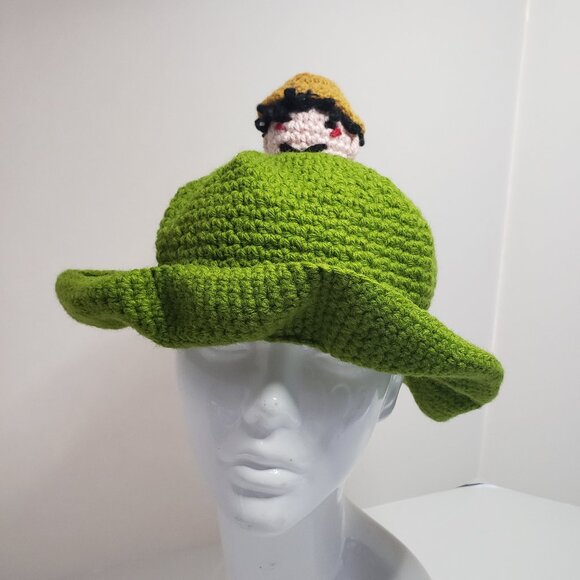 Handmade Accessories - New Handmade Amigurumi Crochet Green Anime One Piece Bucket Hat Bennie
